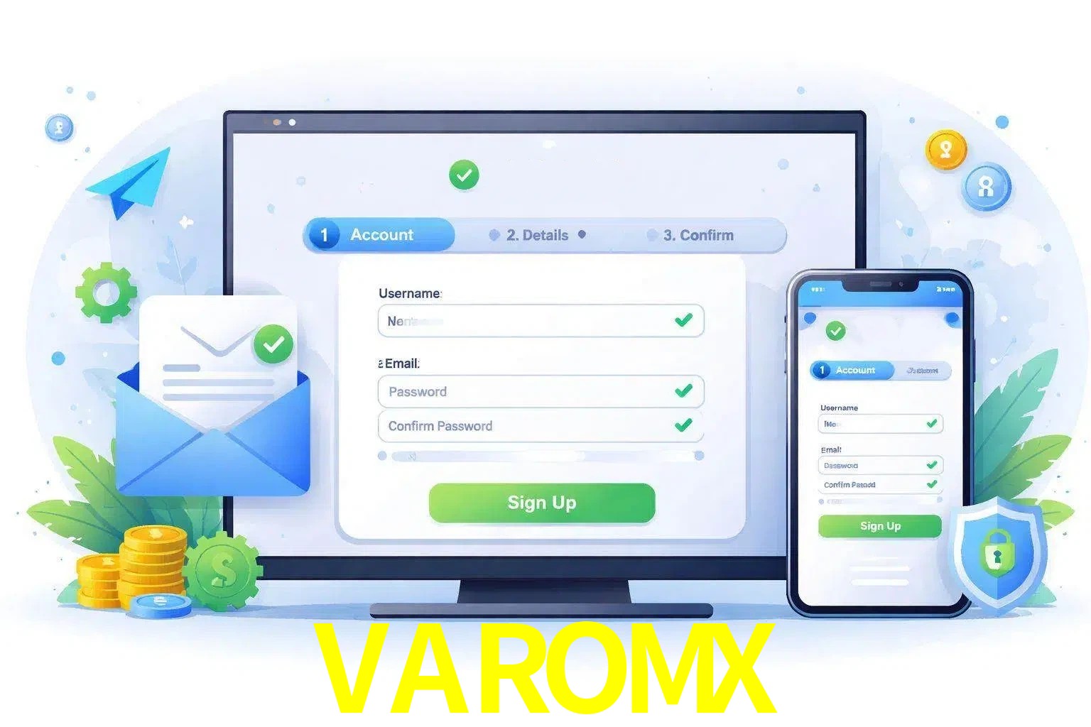 Registro de nuevo usuario y configuración de cuenta VAROMX